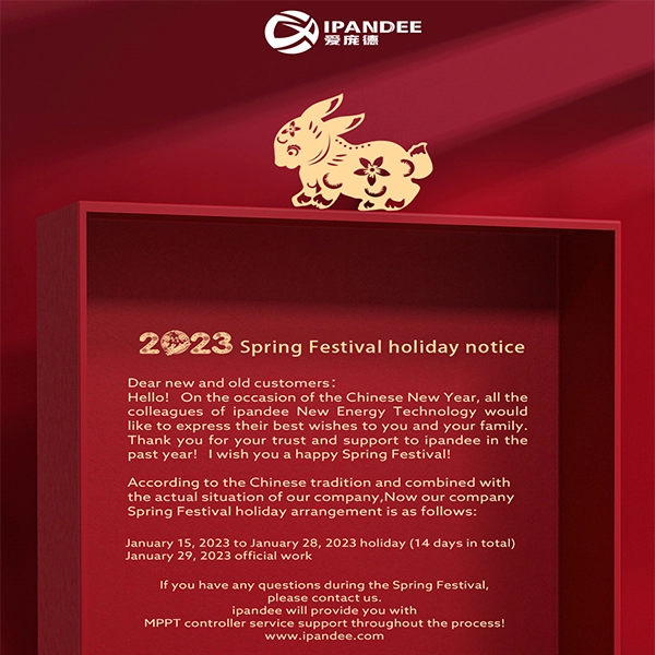 Aviso de férias do Festival da Primavera de 2023 ipandee